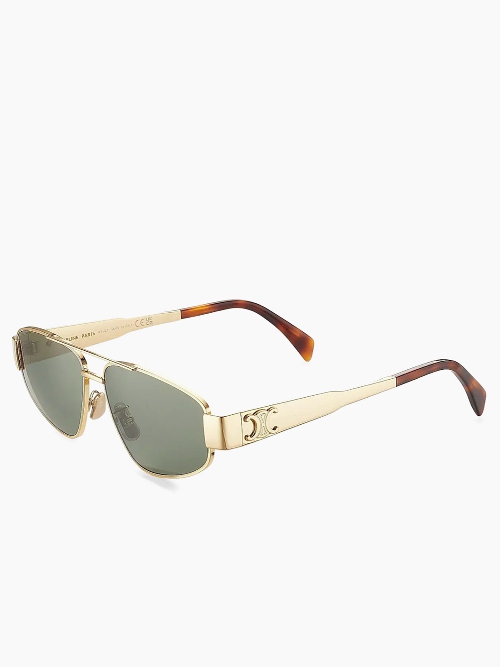 Celine Gold Metal Sunglasses with Green Lenses - Picture 2 of 3